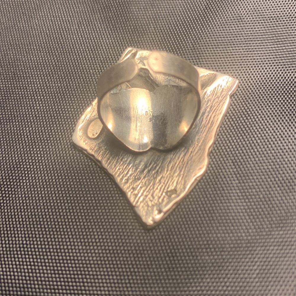 .925 Silver Human Face Ring - image 4